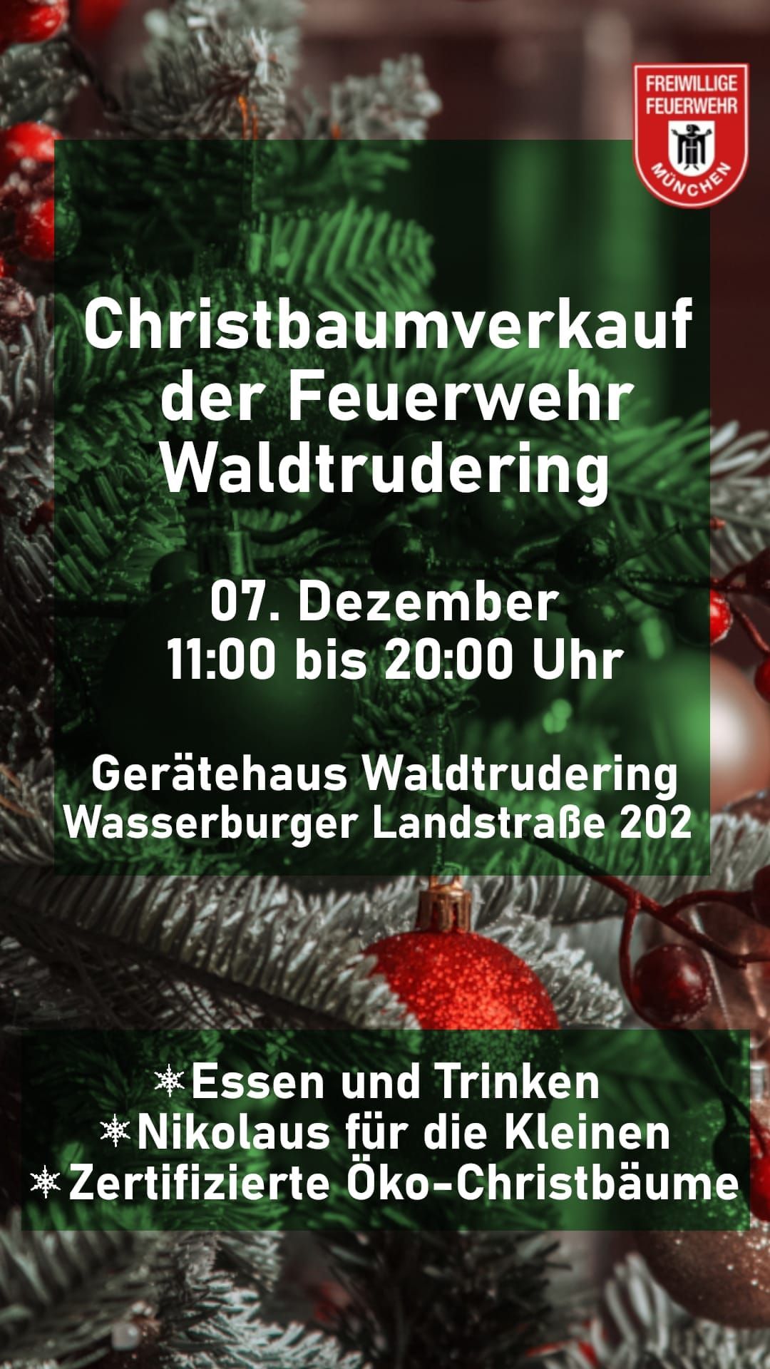 Christbaumverkauf der Abteilung Waldtrudering \ud83c\udf84