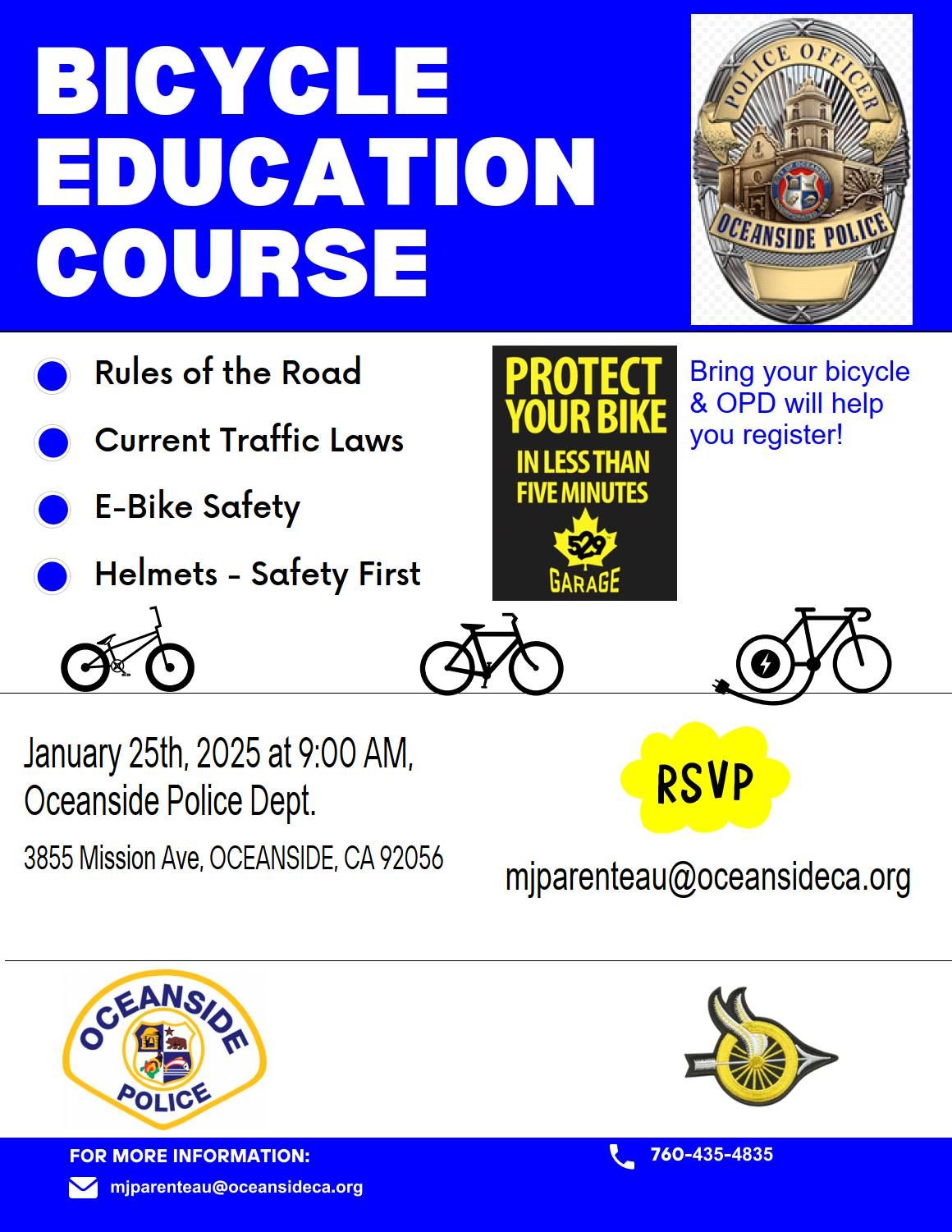 Oceanside Police Bicycle Education Safety Course