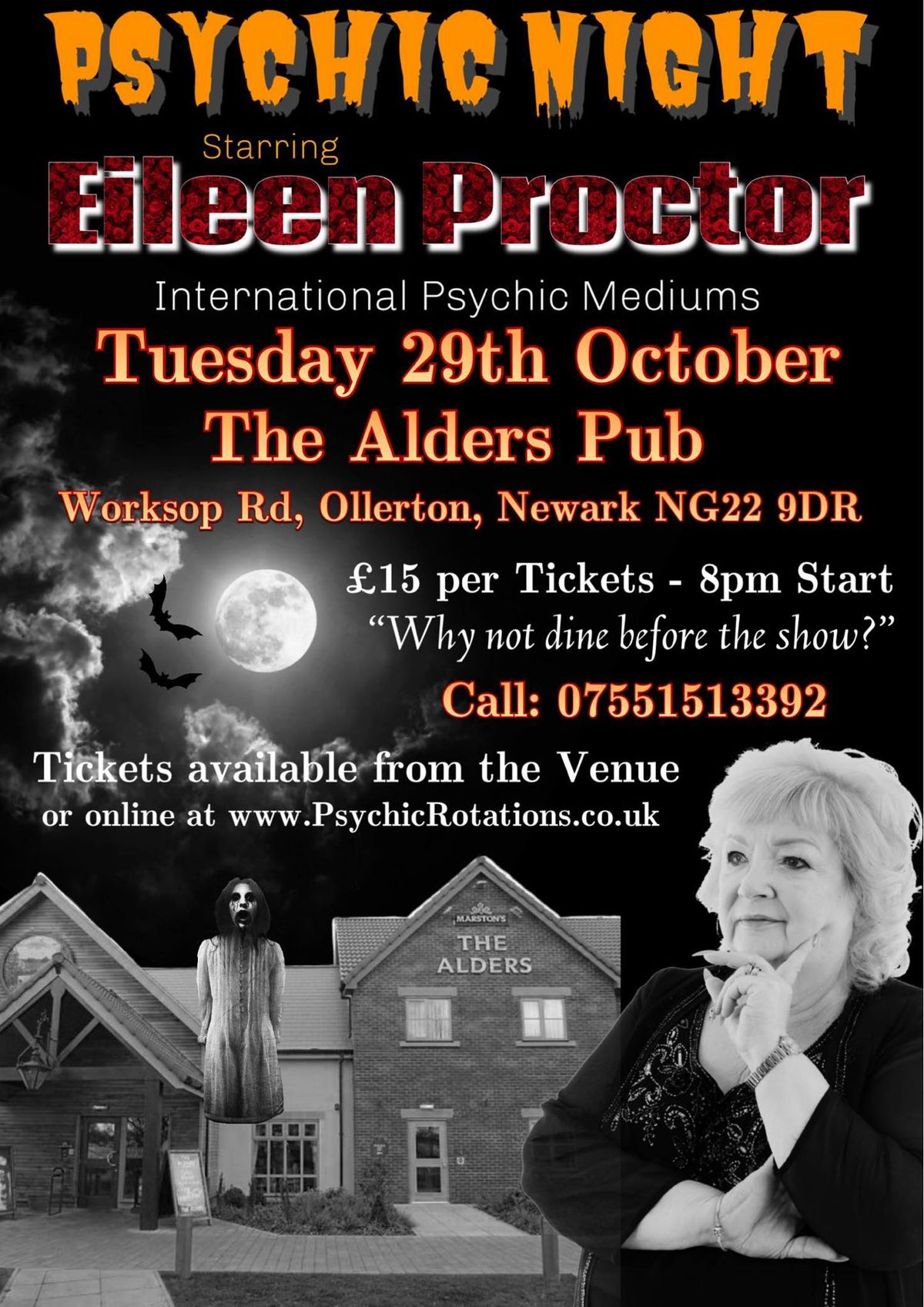 The Alders Pub (Ollerton) Psychic Night with the amazing Eileen Proctor 