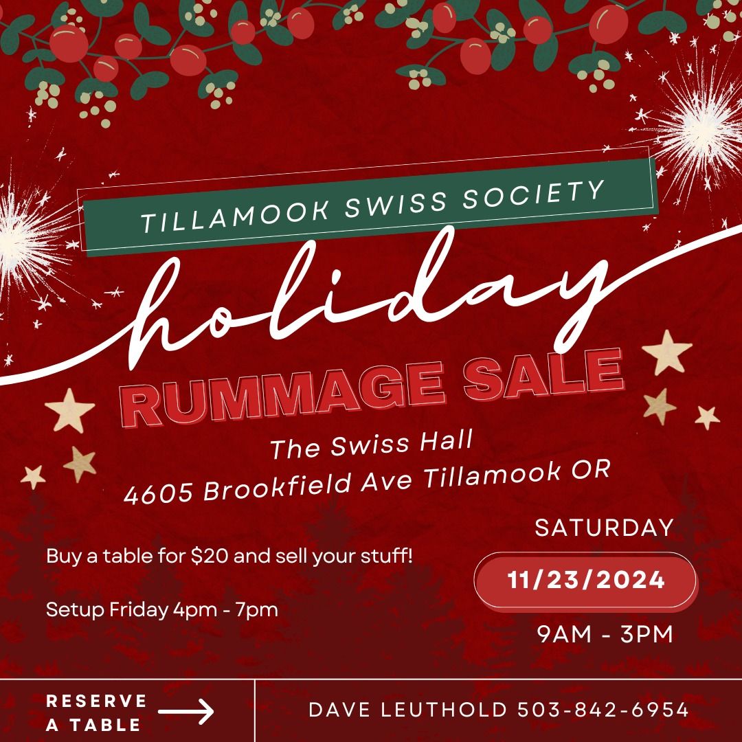 Tillamook Swiss Society - Hoilday Rummage Sale