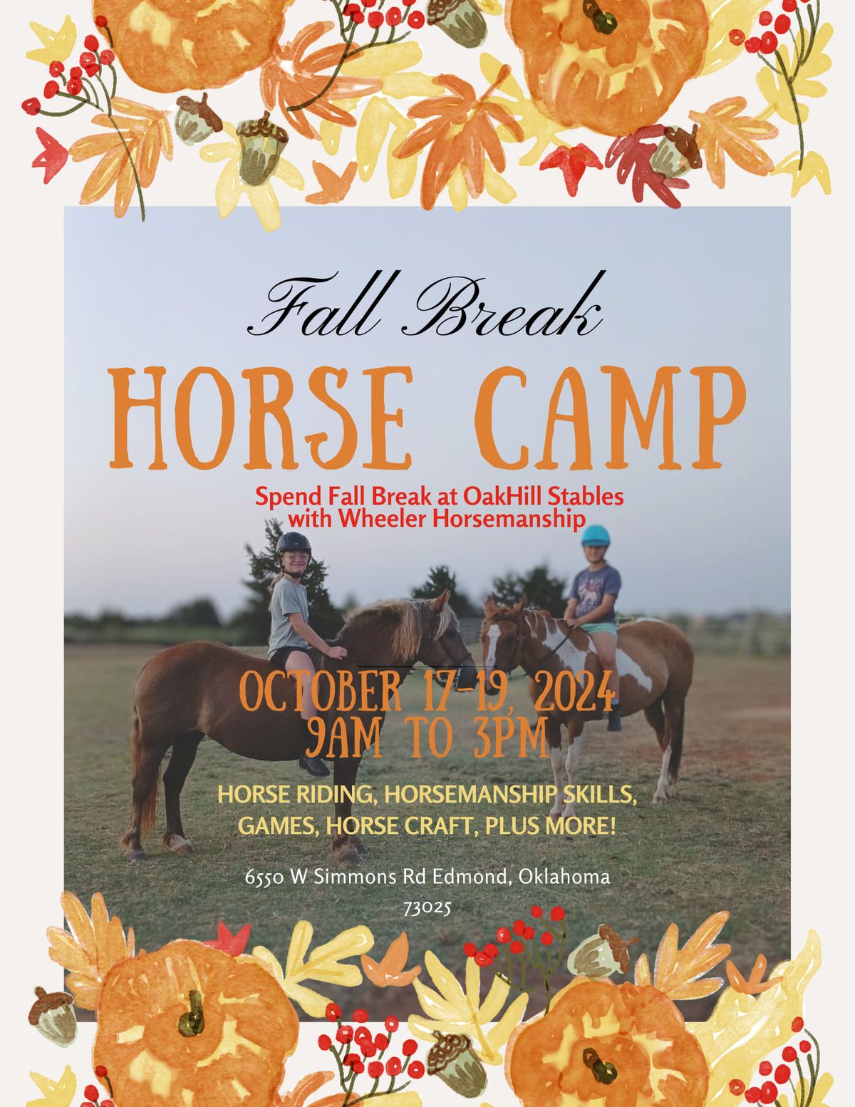 Fall Break Horse Camp 