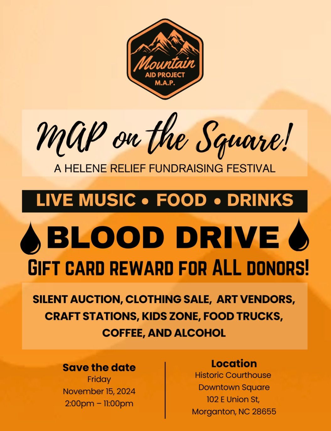 MAP on the Square: A Helene Relief Fundraising Festival