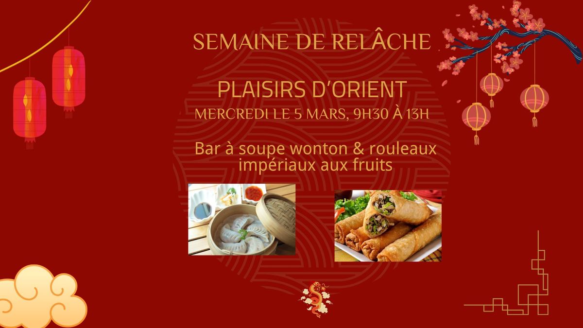 Plaisirs d'Orient - 5 mars (sur inscription seulement!)