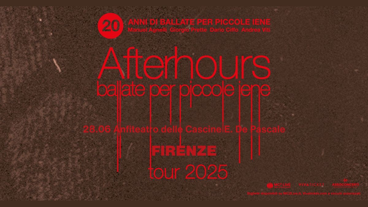 AFTERHOURS live a Firenze | 28 Giugno 2025 | Anfiteatro E. De Pascale