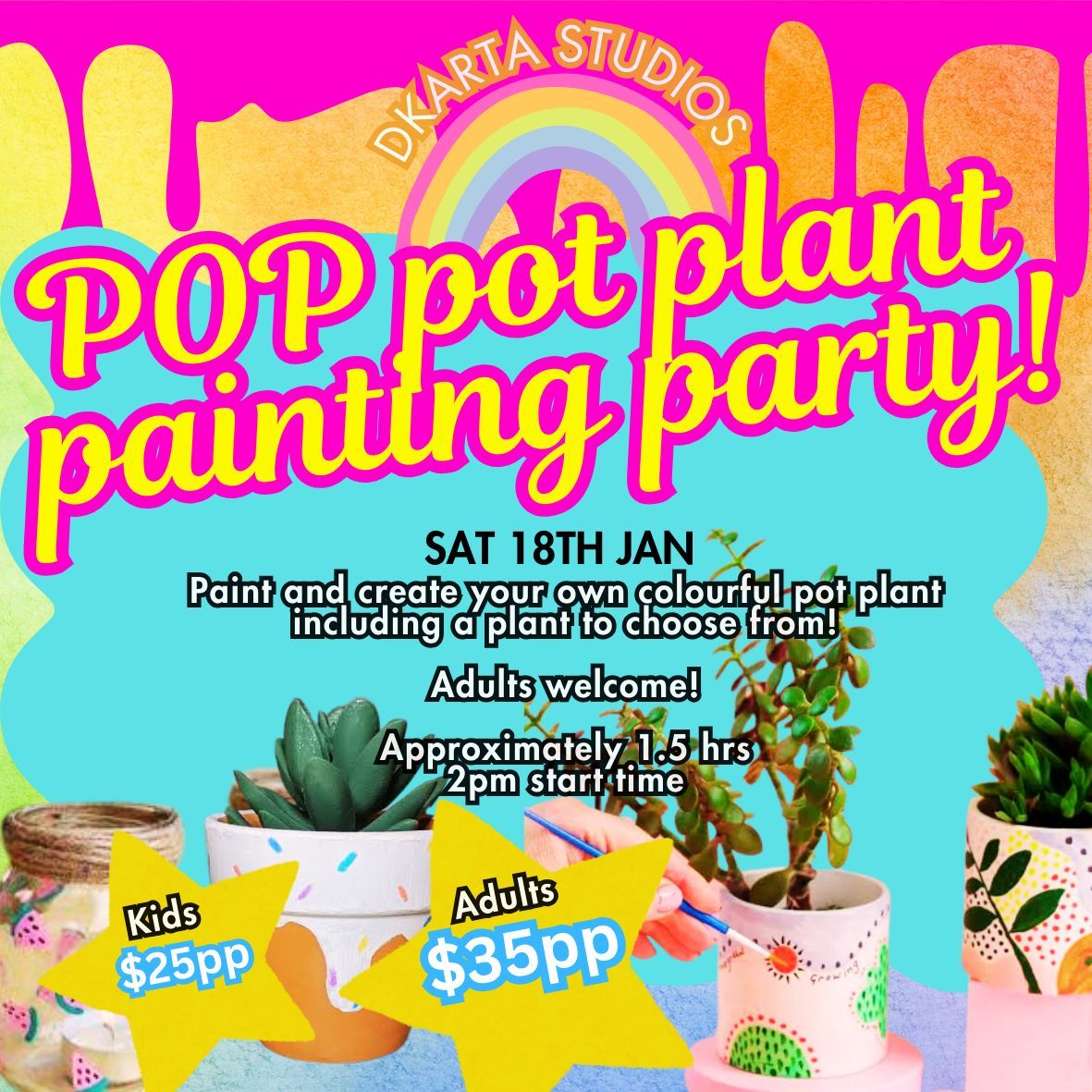 POP POT PLANT PAINTING PARTY! \ud83c\udf3c\ud83c\udf38 