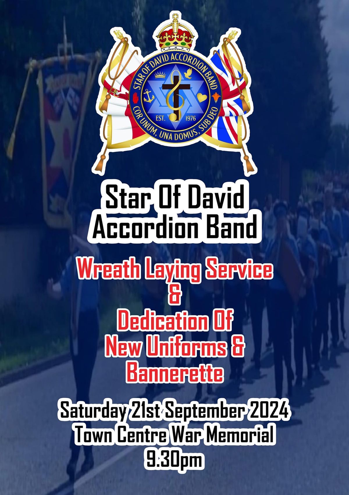 Star of David Accordion Band wreath laying and dedication of new uniforms 