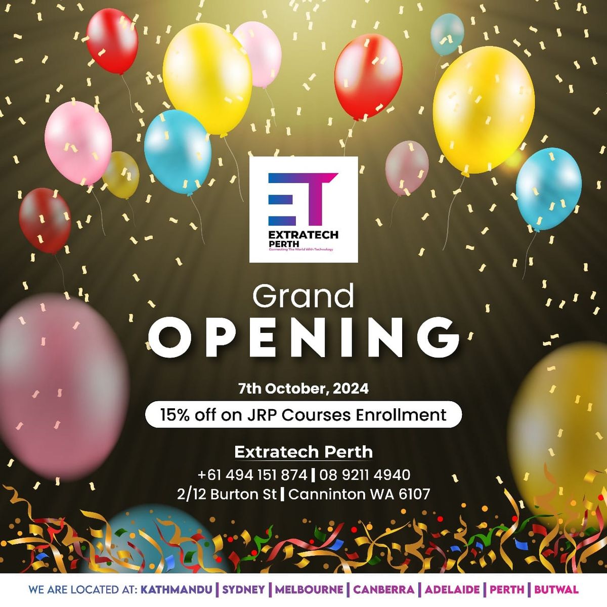 Grand Opening - ExtraTech Perth 