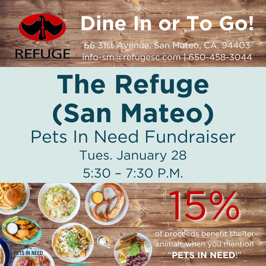 The Refuge (San Mateo) Restaurant Fundraiser