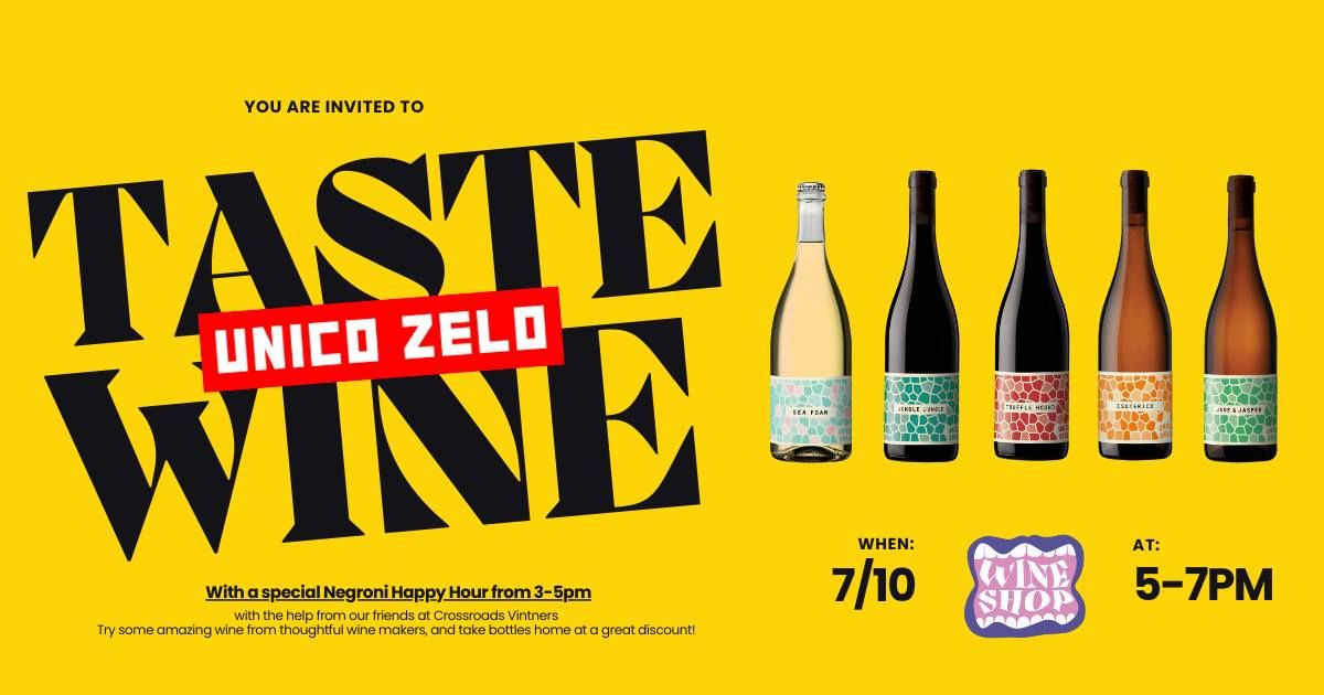 Unico Zelo Winery Tasting at Wine Shop