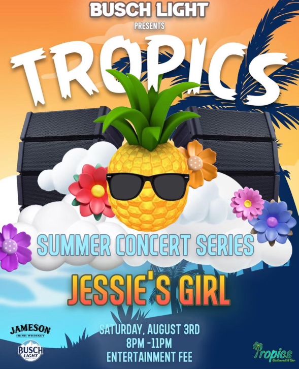80's night at Tropics with Jessie's Girl!