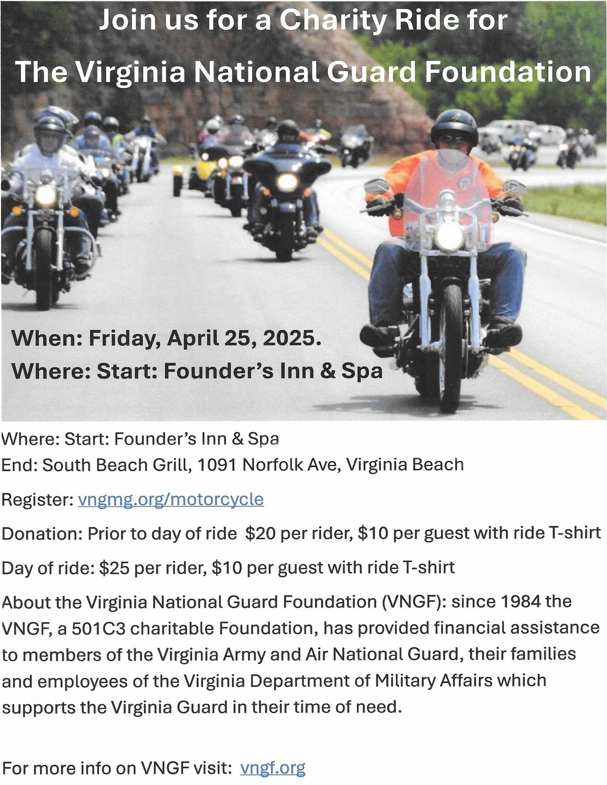 Virginia National Guard Foundation Charity Ride