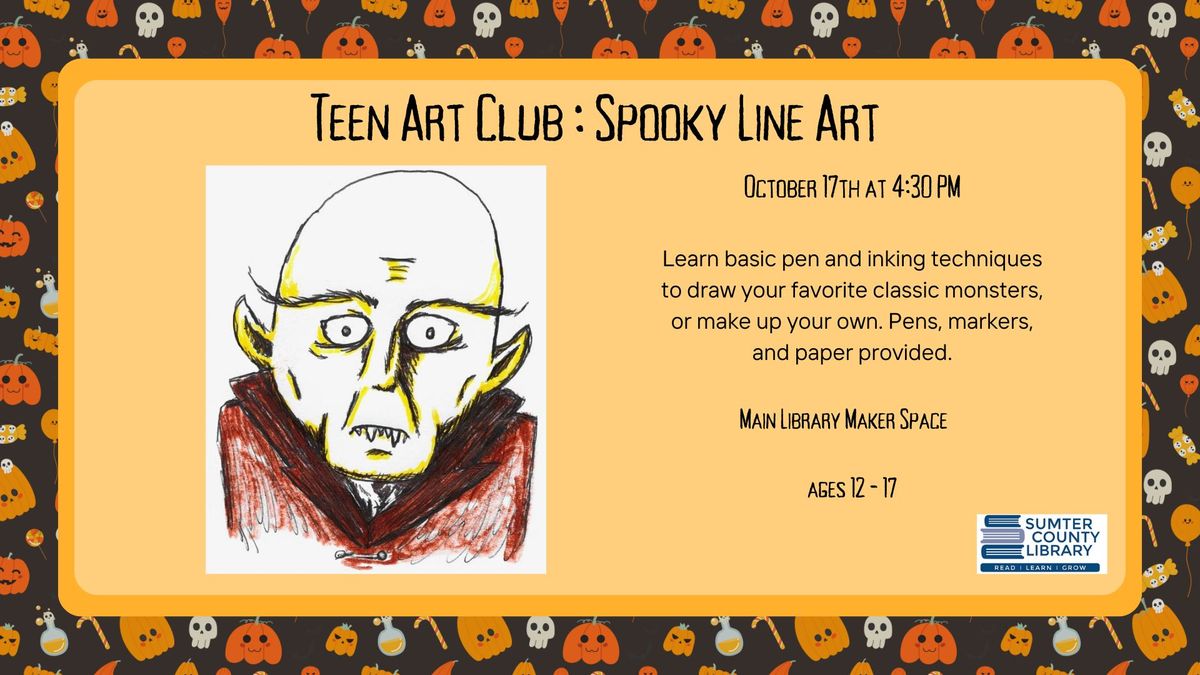 Teen Art Club: Spooky Line Art