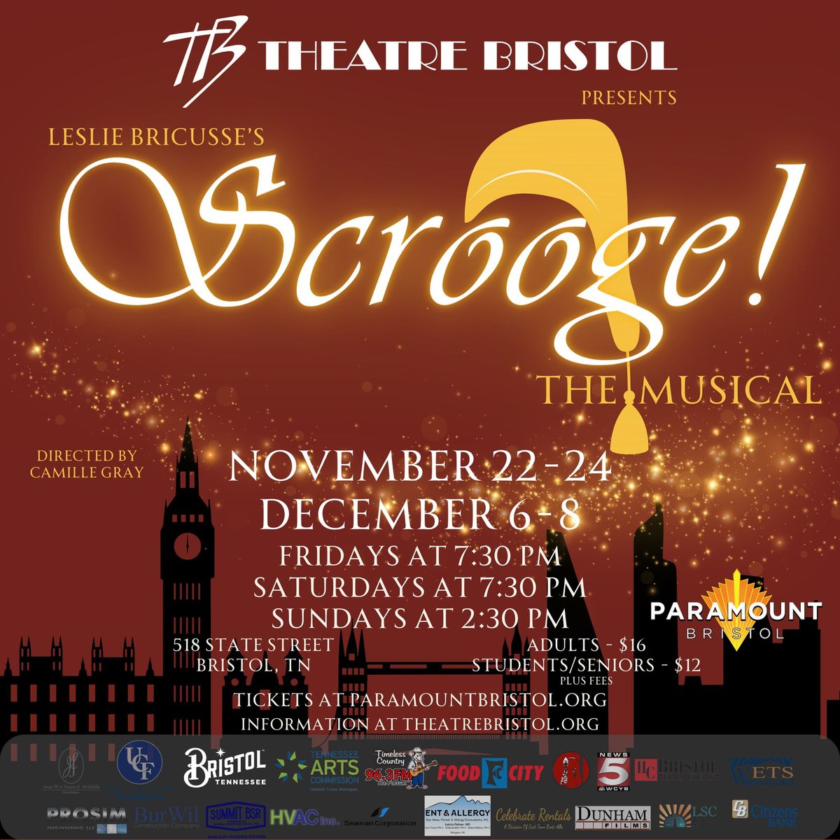 "Scrooge! The Musical" presented by Theatre Bristol