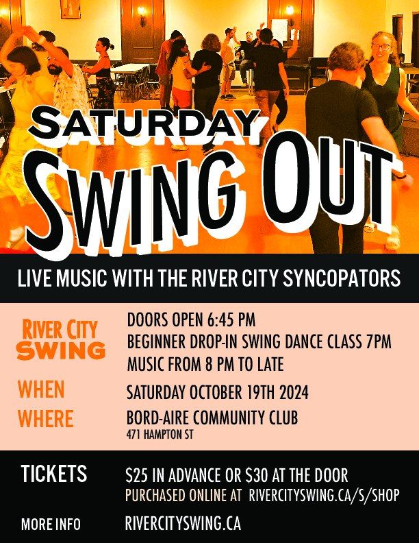 Saturday Swing Out LIVE BAND NIGHT October 2024