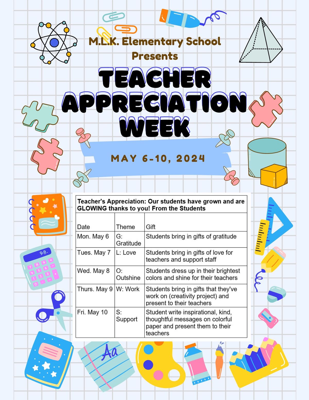 Teacher Appreciation Week 2024, MLK Style! 