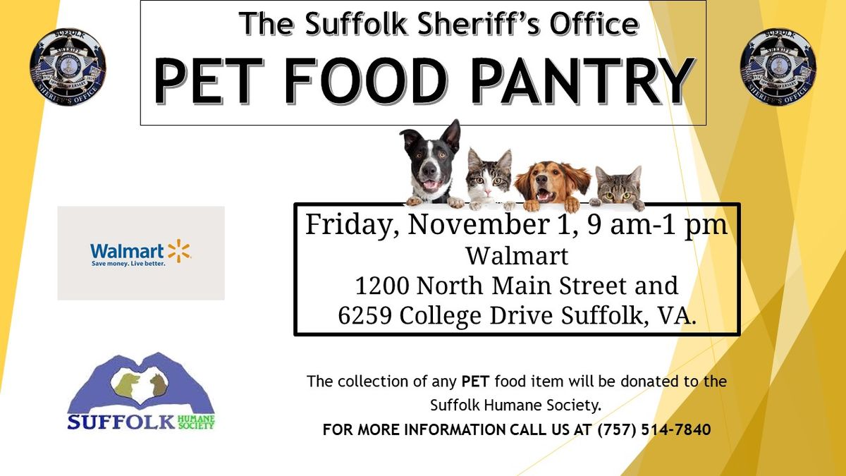 Suffolk Sheriff's Office Pet Food Pantry