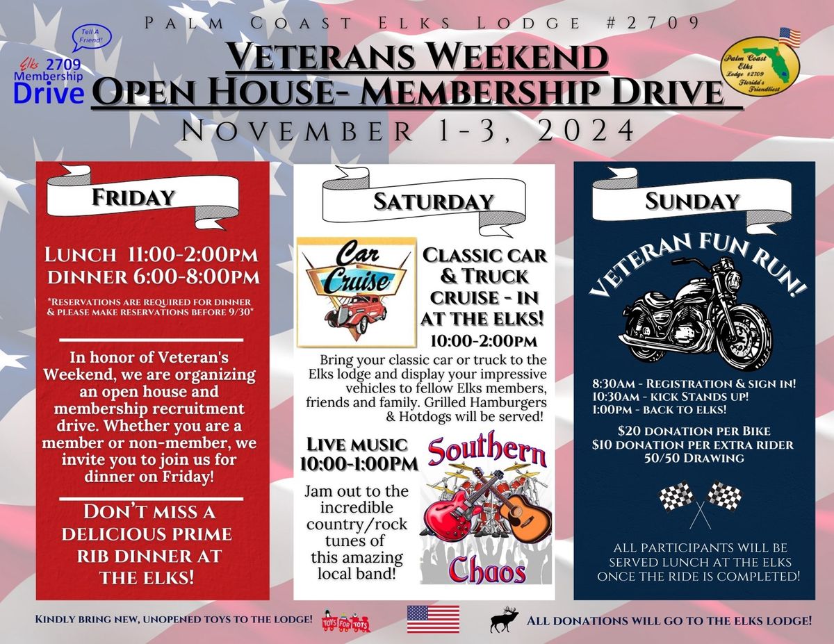 Veterans Weekend Open House and Membership Drive