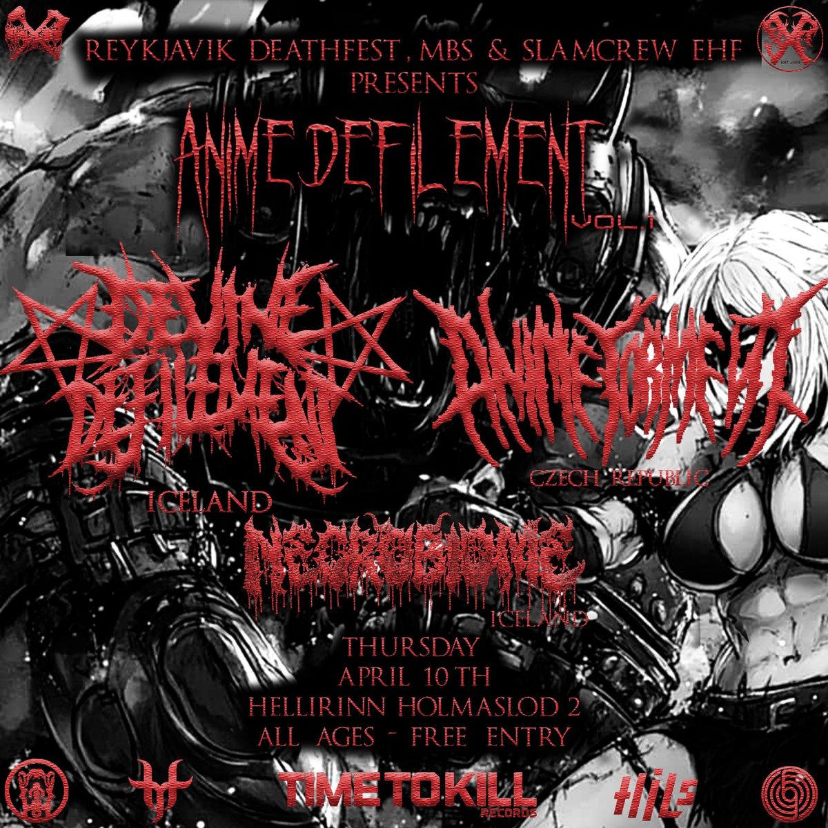 Anime Defilement @ Hellirinn + Necrobiome(All Ages)