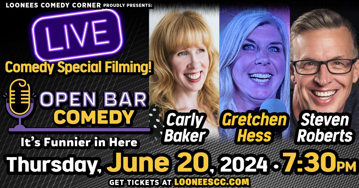 OPEN BAR LIVE TAPING June 20th 7:30pm