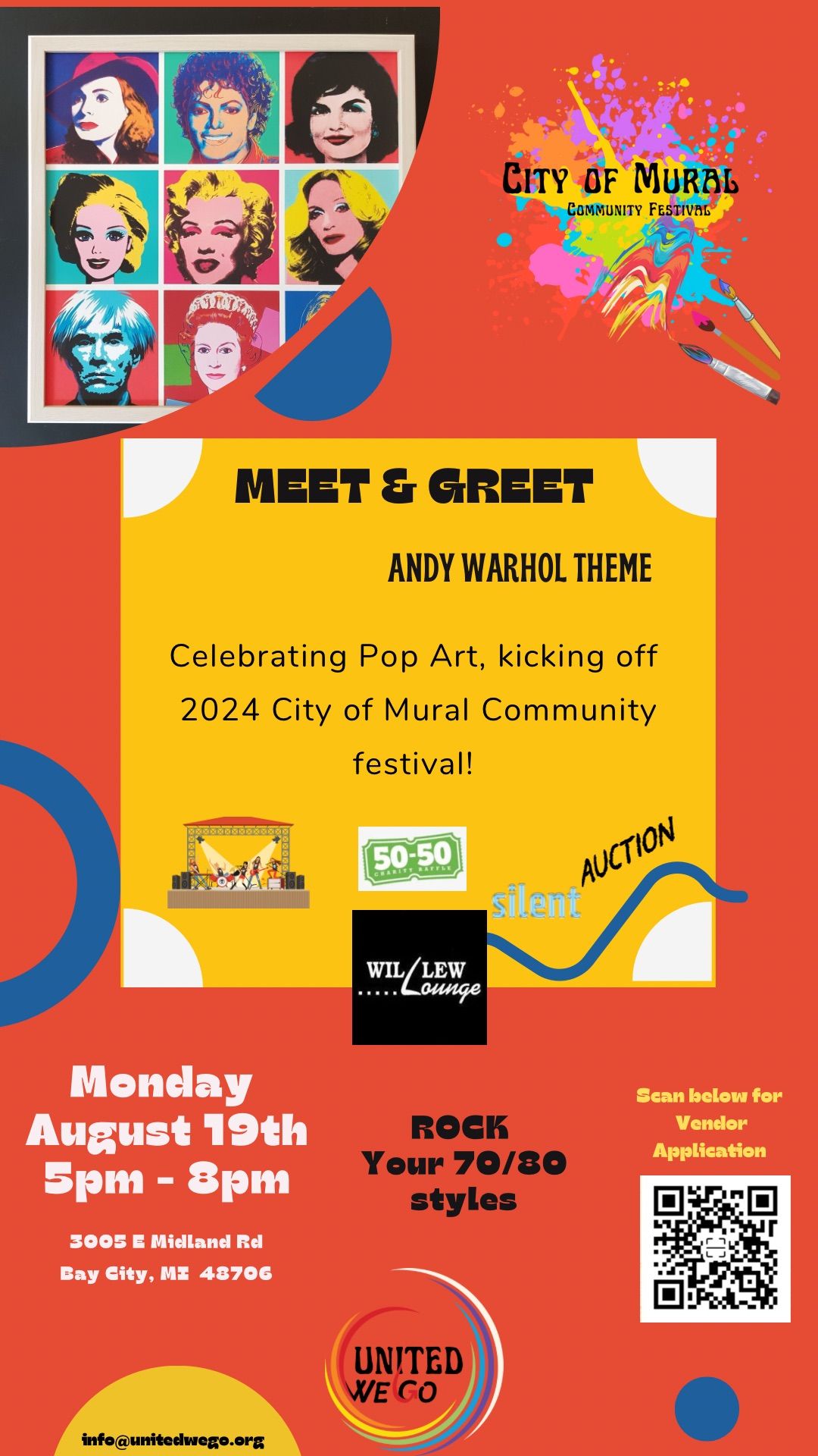 8\/19 City of Mural Meet and Greet -Andy Warhol Theme at Willew Lounge