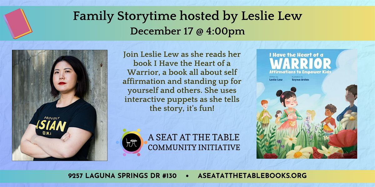 Wednesday Family Storytime with Author Leslie Lew