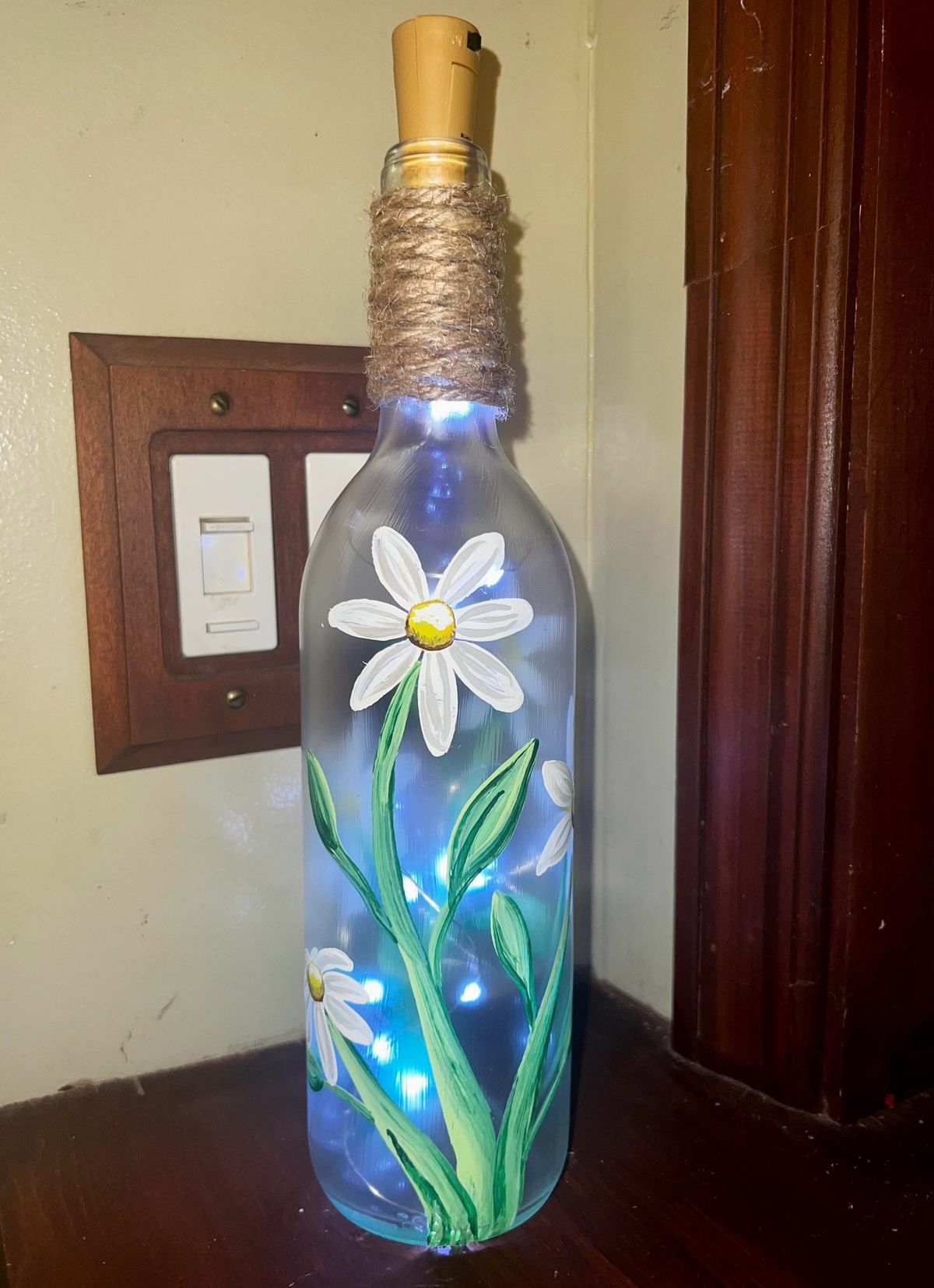 Daisy Bottle with fairy light craft event 