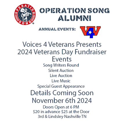 Voices 4 Veterans Presents 2024 Veterans Day Fundraiser