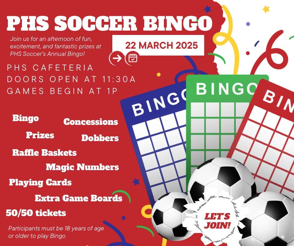 PHS SOCCER PURSE & CASH BINGO