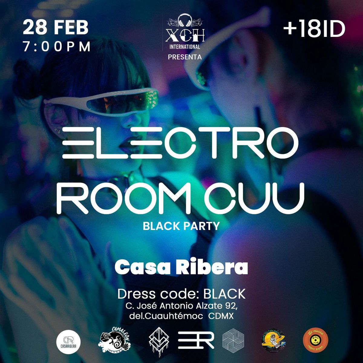 electroroomcuu Black party CDMX 