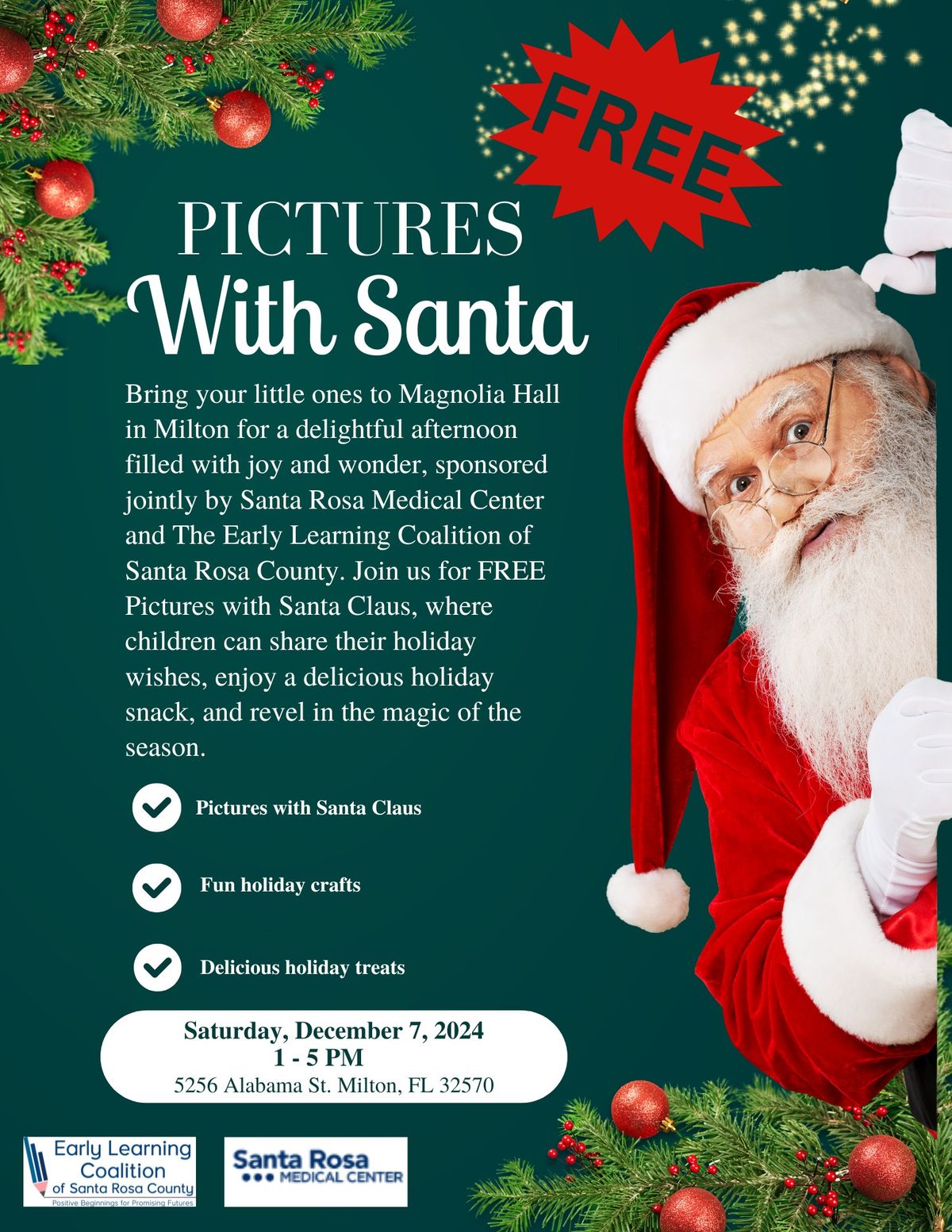 Free Pictures with Santa \ud83c\udf85\ud83c\udffc Sponsored by Santa Rosa Medical Center