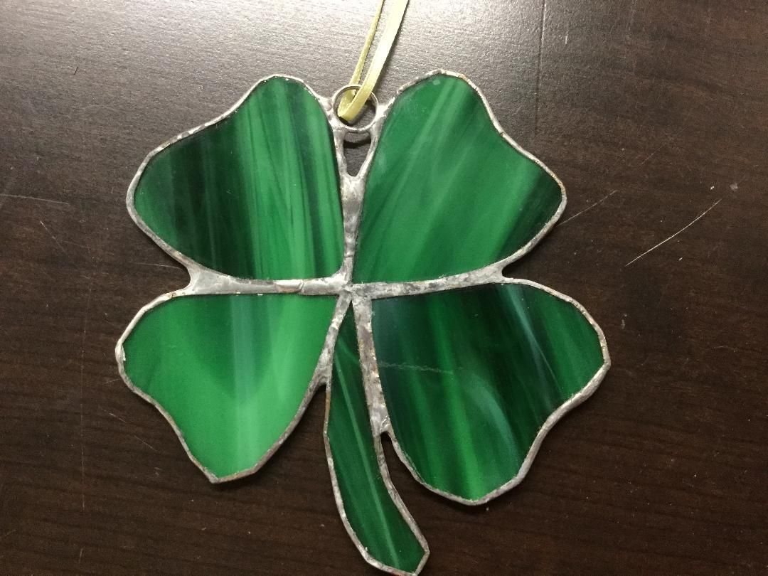 Satin Glass Shamrock sun catcher