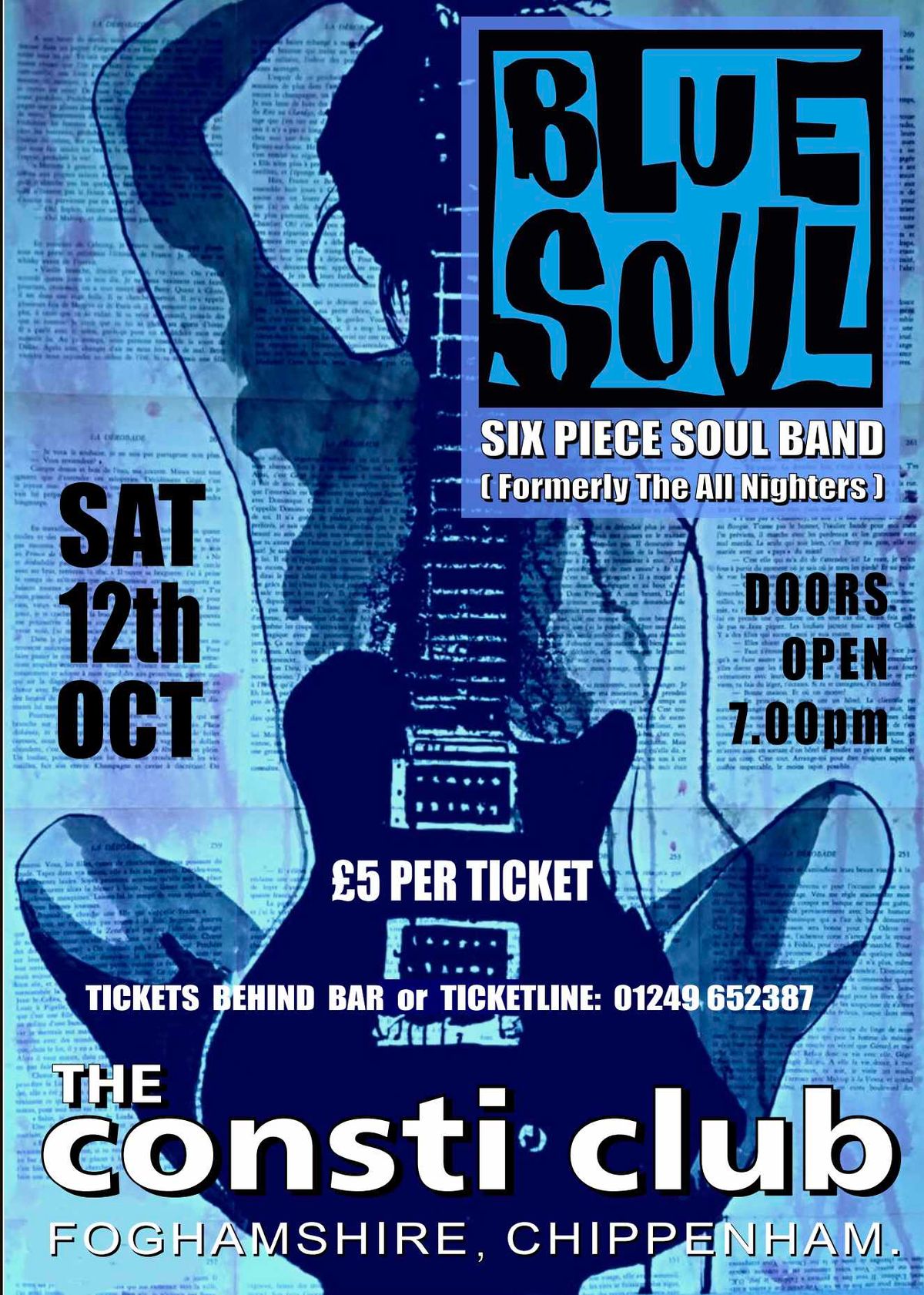 Blue Soul Band - Saturday 12th October