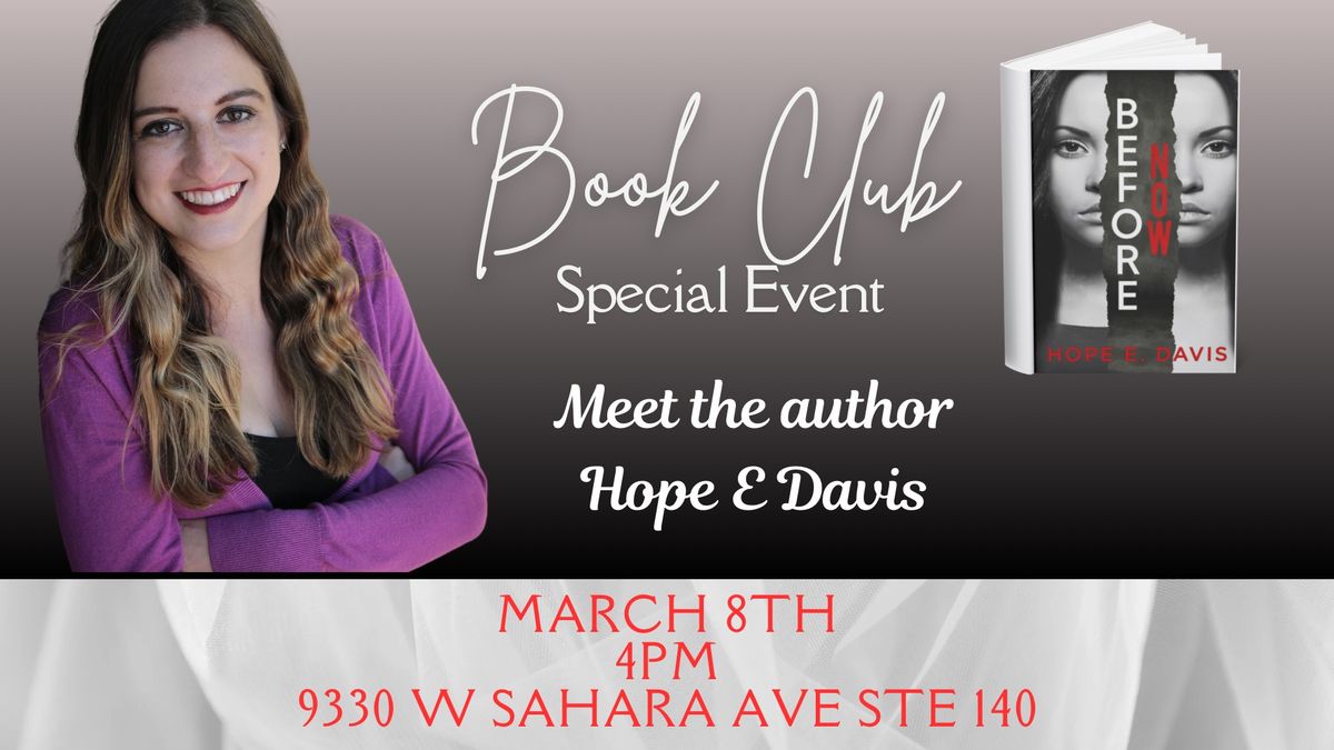 Book Club & Meet the Author \u201cBefore Now\u201d