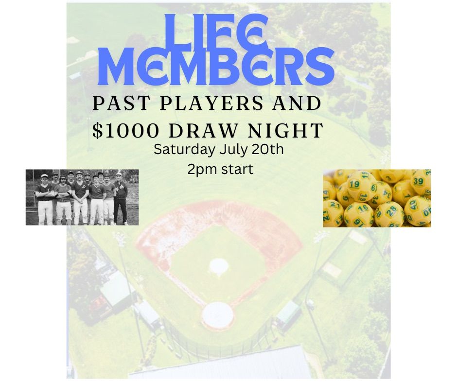 Life members, past players and supporters say followed by our annual $1000 draw night