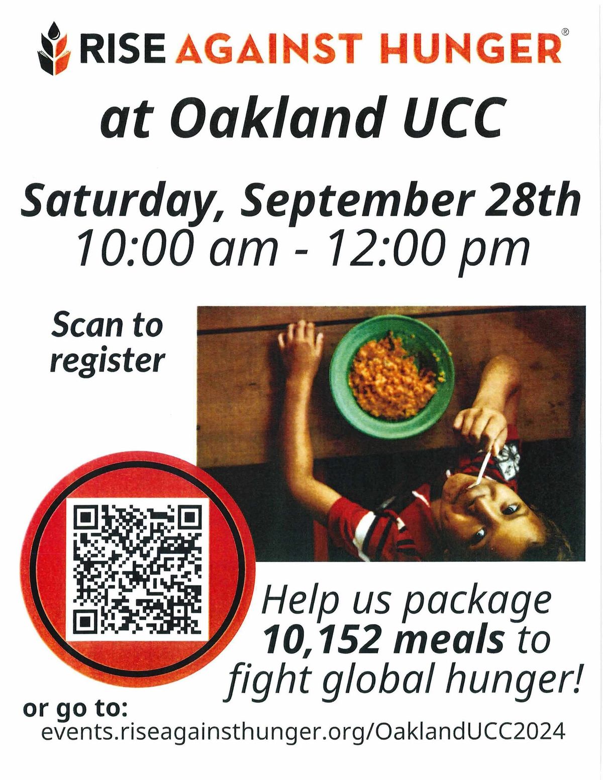 Rise Against Hunger at Oakland UCC