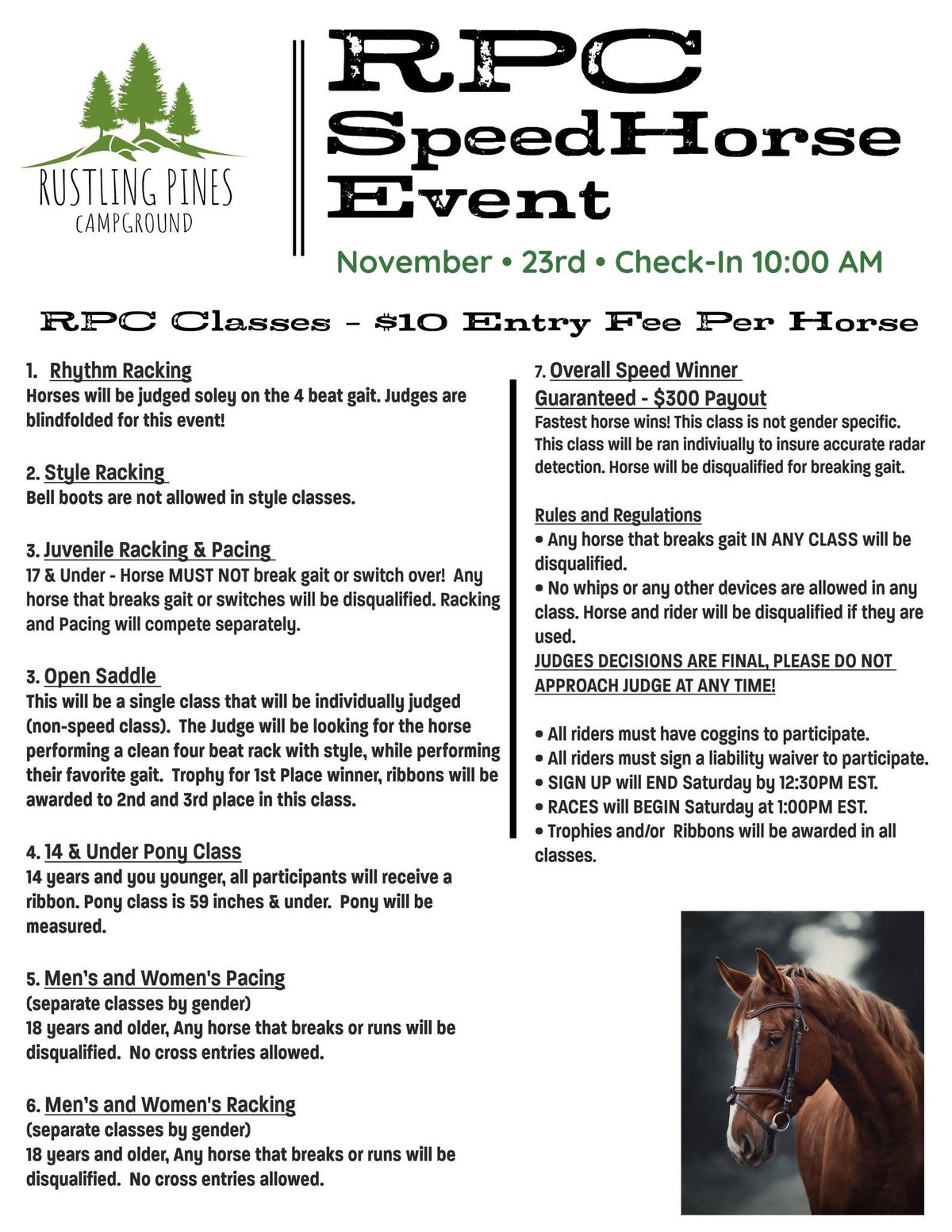 RPC Speed Horse Event