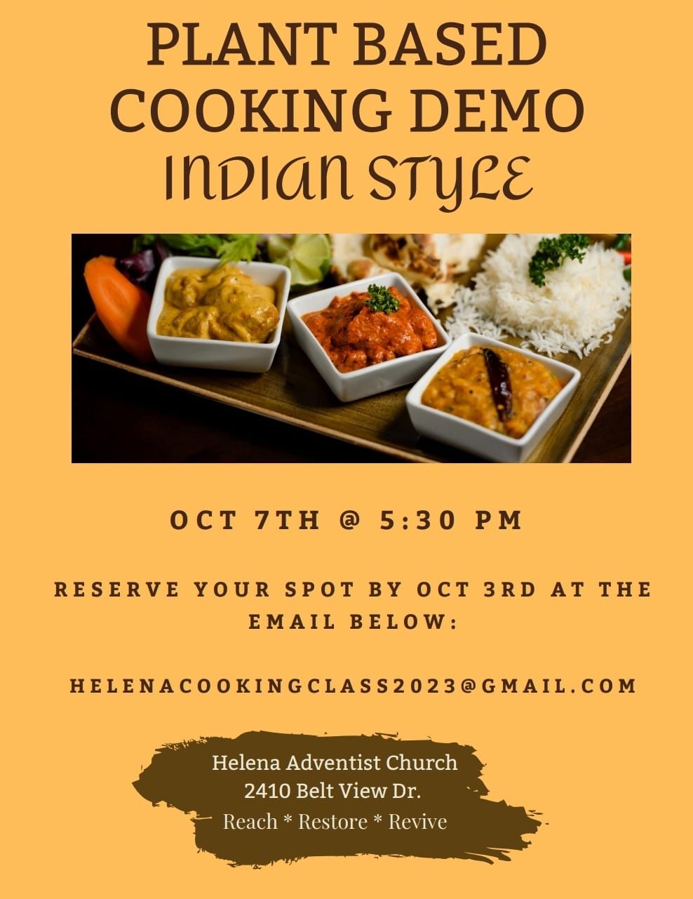 Plant-Based Cooking Demo; Indian Style 