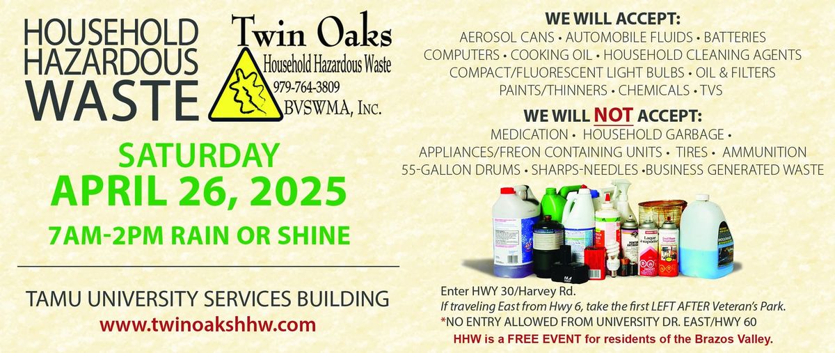 Twin Oaks Landfill Household Hazardous Waste Collection