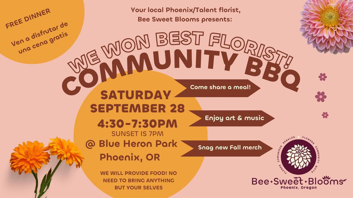 Best Florist Win: Community BBQ with Bee Sweet Blooms