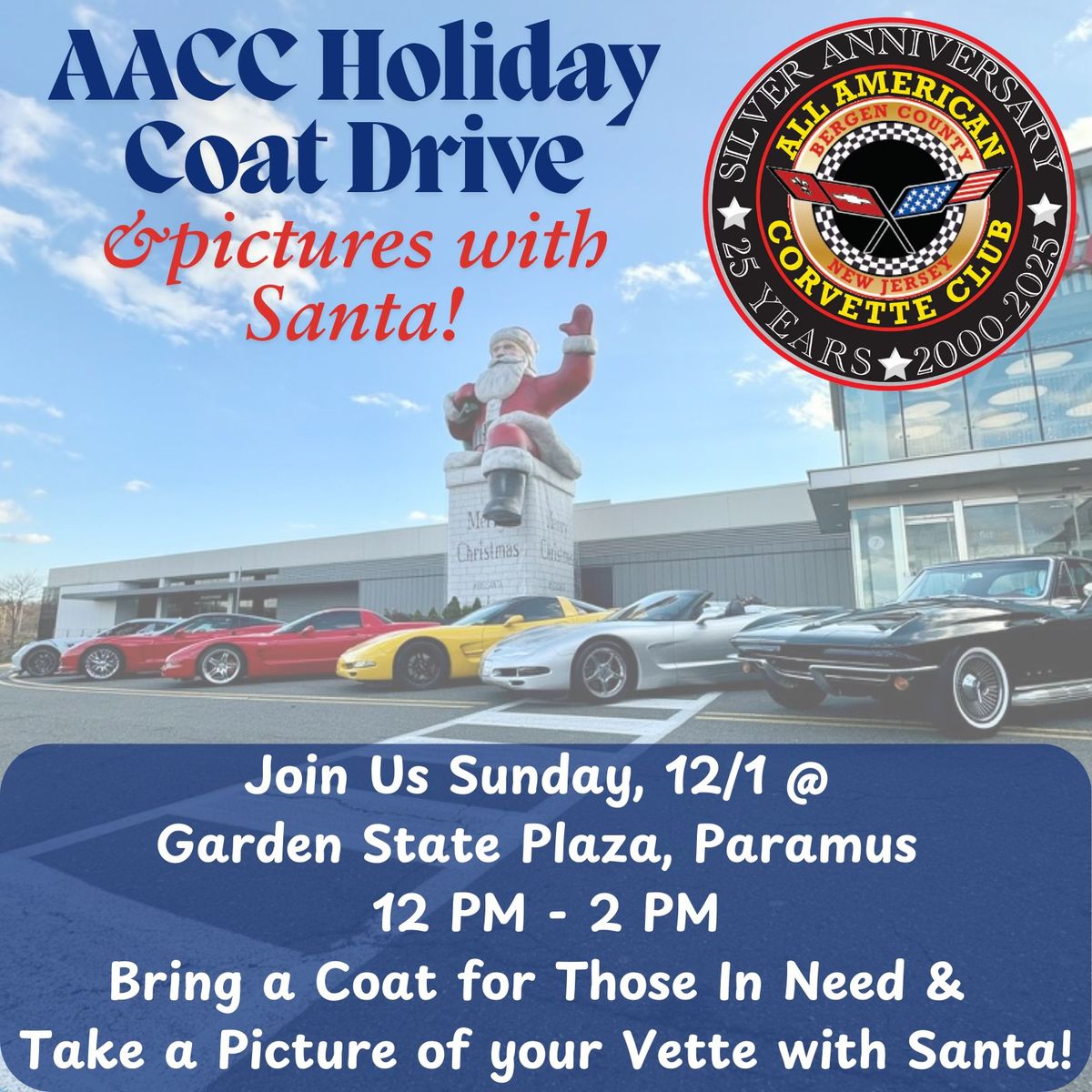 AACC Holiday Coat Drive & Vette Pictures With Santa