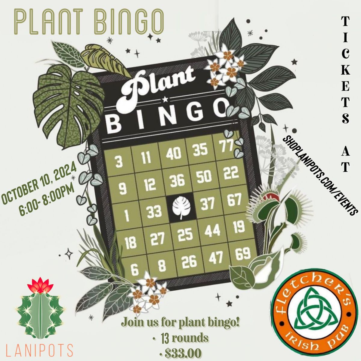 Thursday night PLANT BINGO at Fletchers!