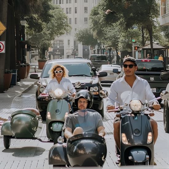 VESPA SiDECAR Tour in San Antonio with Tacos