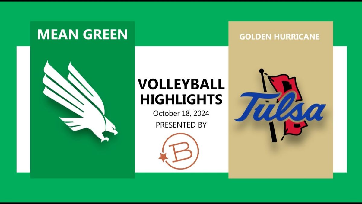 Parking North Texas Mean Green at Tulsa Golden Hurricane Womens Volleyball