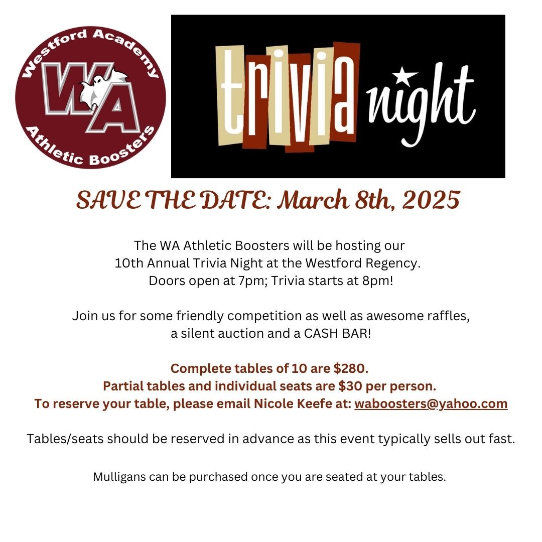 WA Athletic Boosters Trivia Night