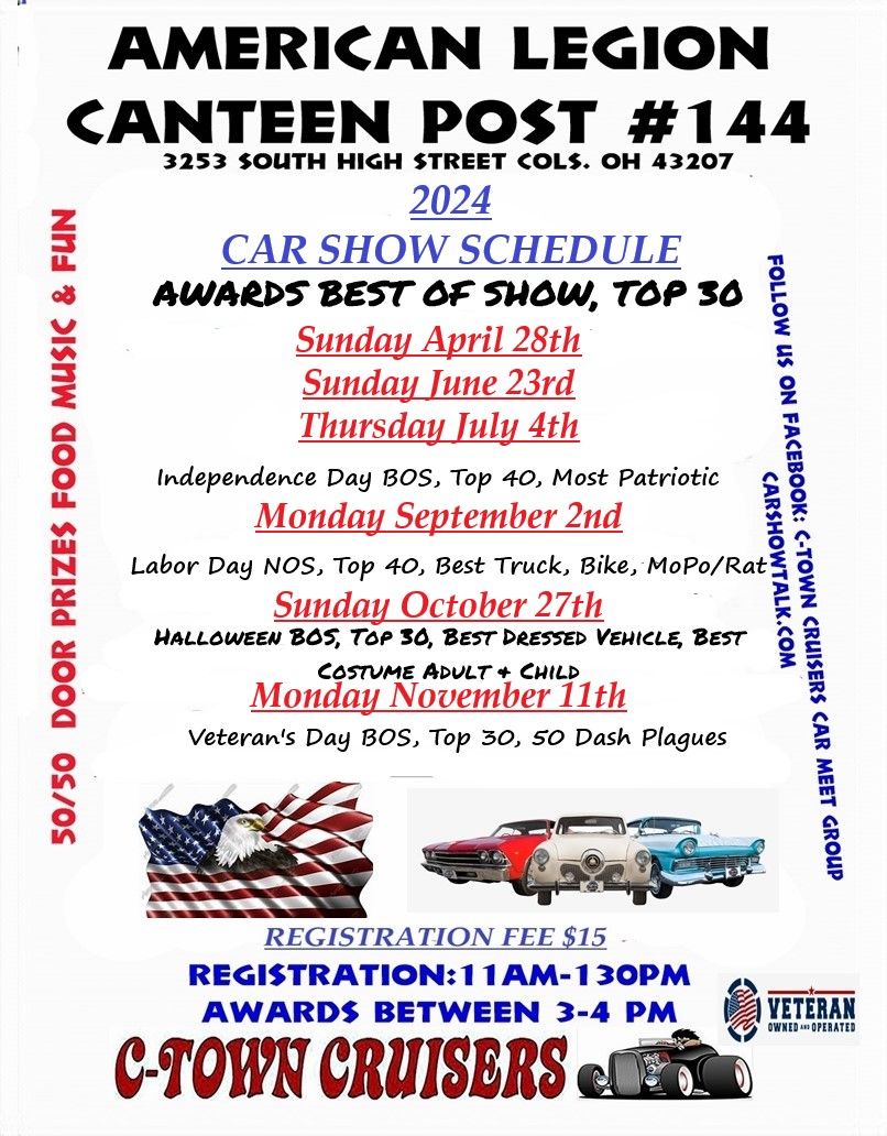 AMERICAN LEGION CANTEEN SUMMER START-UP CAR SHOW HOSTED BY C-TOWN CRUISERS