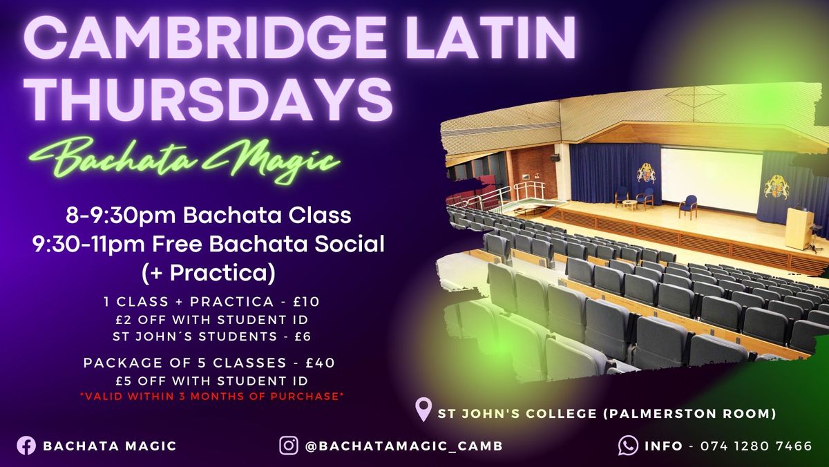 Cambridge Latin Thursdays - Bachata Magic (St John\u00b4s College - Palmerston Room)