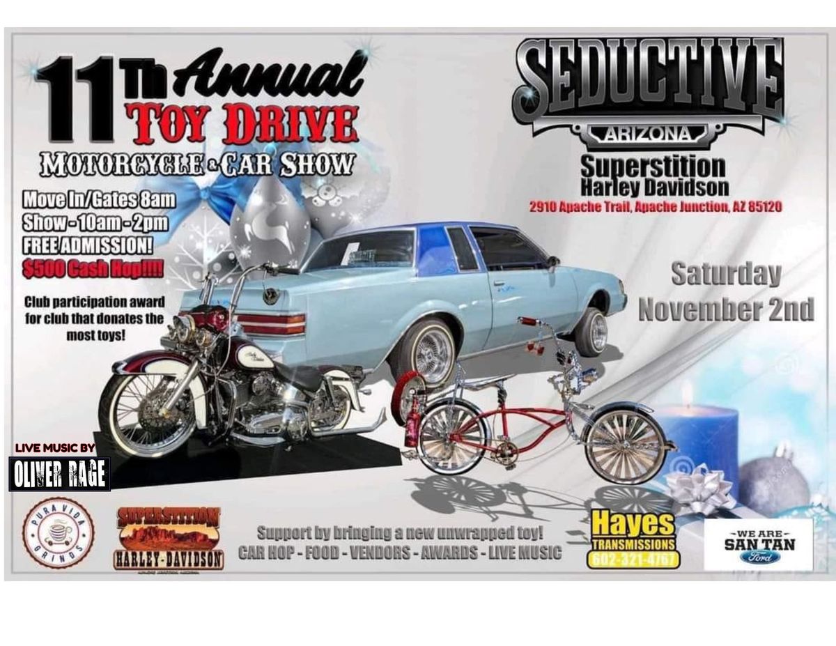 11th Annual Toy Drive Kick-Off Motorcycle & Car Show @ SHD\u00ae w\/ Seductive C.C