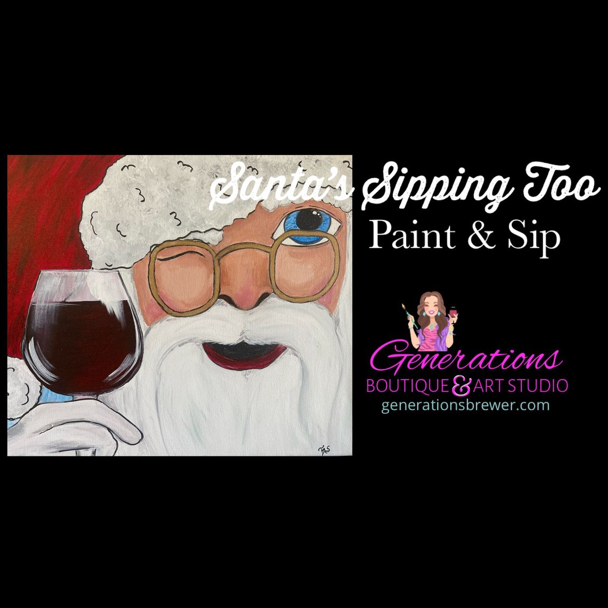 Santa\u2019s Sipping Too Paint & Sip