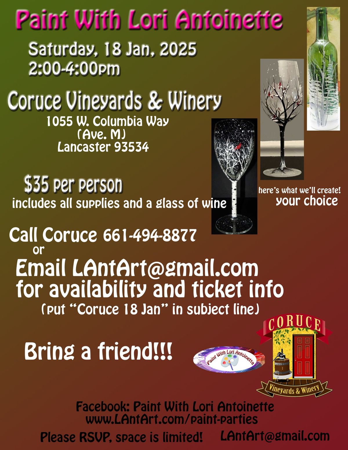 Welcome to 2025! Paint Wine Glasses with Lori Antoinette