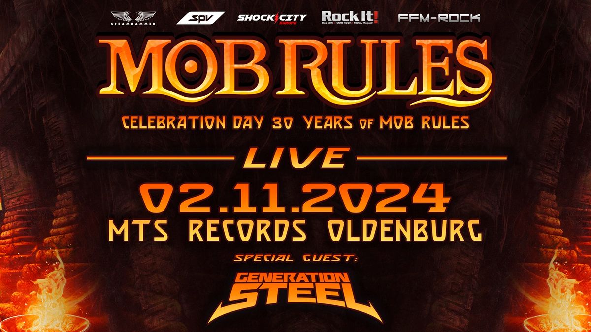 MOB RULES + Special Guest: Generation Steel